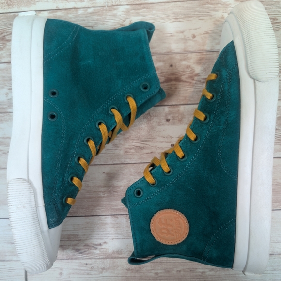 PF Flyers Posture Foundation Green Yellow White High Tops Women's 6.5 - Picture 2 of 15